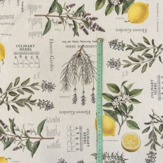 Dekorativno blago Linenlook Lavender citrus recipe digital print