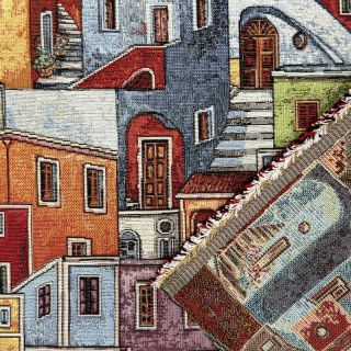 Dekorativno blago GOBELIN Happy colourful village
