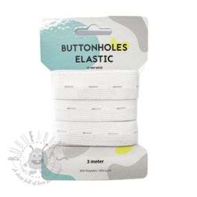 Elastika z luknjami 18 mm white 3 m