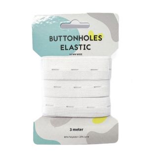 Elastika z luknjami 18 mm white 3 m