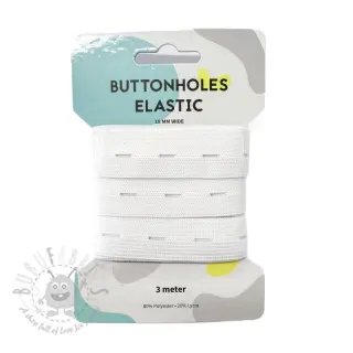 Elastika z luknjami 18 mm white 3 m