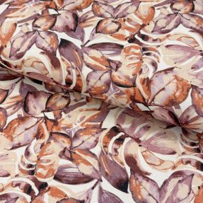 Dekorativno blago Colourable leaves purple digital print