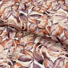Dekorativno blago Colourable leaves purple digital print