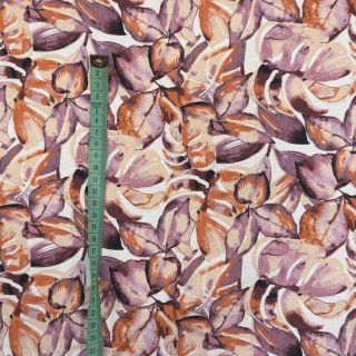 Dekorativno blago Colourable leaves purple digital print