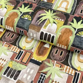 Dekorativno blago Tropical cottages brique digital print