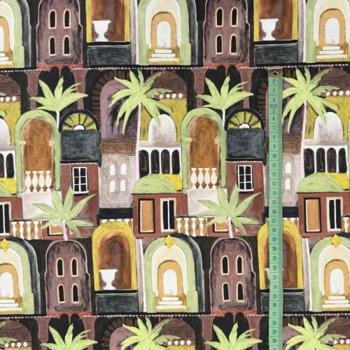 Dekorativna tkanina Tropical cottages brique digital print