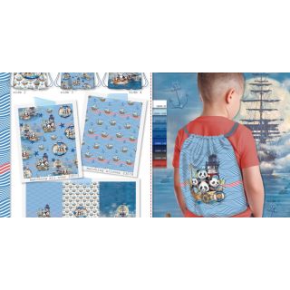 Dekorativna tkanina KIDS BACKPACK Sailor Panda PANEL
