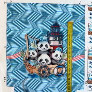 Dekorativna tkanina KIDS BACKPACK Sailor Panda PANEL