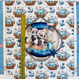 Dekorativna tkanina KIDS BACKPACK Sailor Panda PANEL