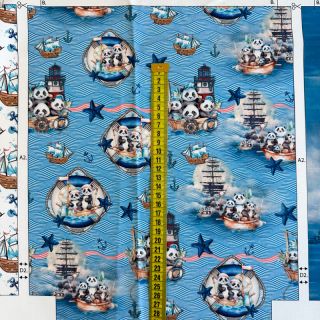 Dekorativna tkanina KIDS BACKPACK Sailor Panda PANEL