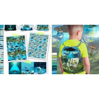 Dekorativna tkanina KIDS BACKPACK Alien my friend PANEL