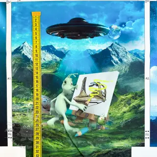 Dekorativno blago KIDS BACKPACK Alien my friend PANEL