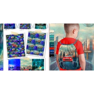Dekorativna tkanina KIDS BACKPACK Awesome cars PANEL