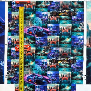 Dekorativna tkanina KIDS BACKPACK Awesome cars PANEL