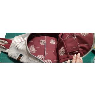 Dekorativna tkanina Linenlook Elegant dandelion bordeaux