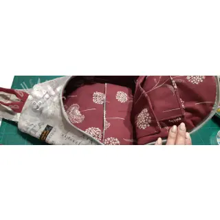 Dekorativno blago Linenlook Elegant dandelion bordeaux