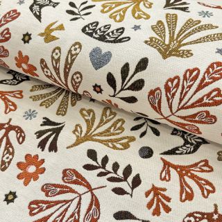 Dekorativno blago jacquard FIGUERAS allover blanc