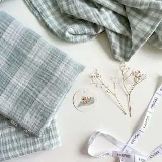 Dvojna gaza/muslin Double sided CHECKS MINI nile