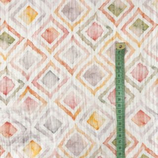 Dvojna gaza/muslin Geo watercolour mauve digital print