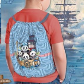 Dekorativna tkanina KIDS BACKPACK Sailor Panda PANEL