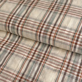 Bombažna tkanina YARN DYED Grid sand