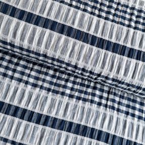 Bombažna tkanina YARN DYED Stripe navy