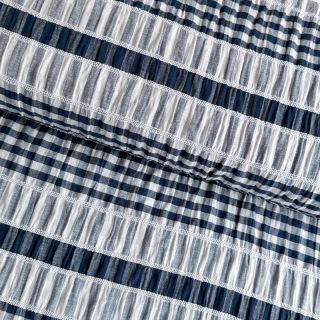 Bombažna tkanina YARN DYED Stripe navy