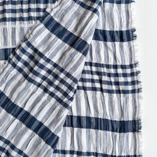 Bombažna tkanina YARN DYED Stripe navy