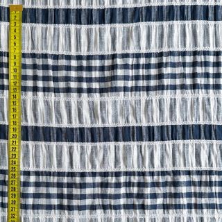 Bombažna tkanina YARN DYED Stripe navy