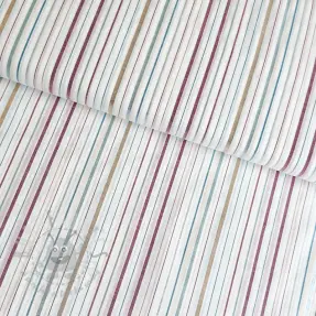 Bombažna tkanina LUREX stripes white