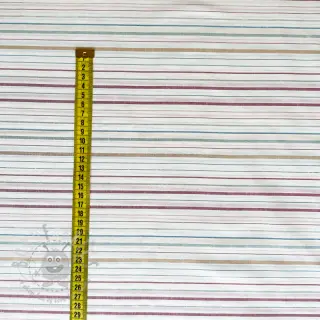 Bombažna tkanina LUREX stripes white