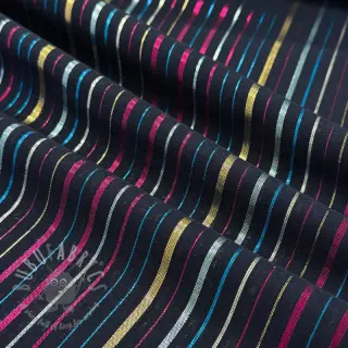 Bombažna tkanina LUREX stripes navy