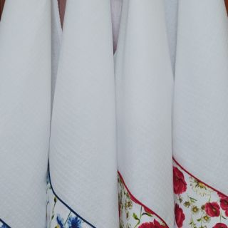 Bombažni vafel tkanja white