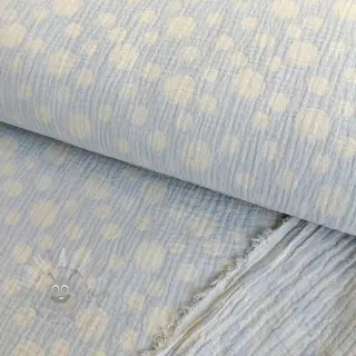 Dvojna gaza/muslin JACQUARD Dots light blue