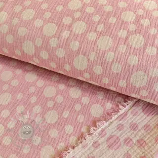 Dvojna gaza/muslin JACQUARD Dots pink