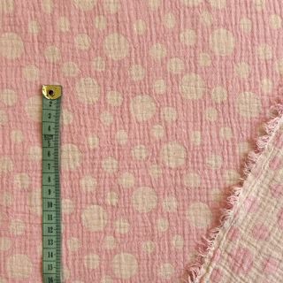 Dvojna gaza/muslin JACQUARD Dots pink