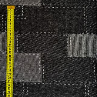 JEANS žakard Patchwork vzorec black