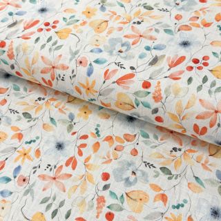 Lan z bombažem Pretty florals design D digital print