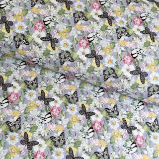 Dekorativno blago Genoveva butterfly lila digital print