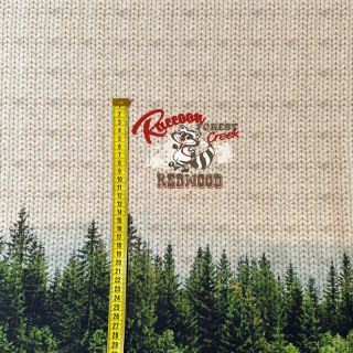 Topla pletenina Redwood red PANEL digital print