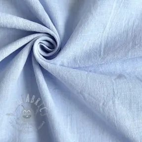 Bombažna tkanina z lanom light blue