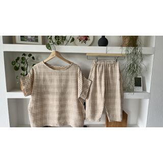 Dvostrana muslin Double sided CHECKS MINI beige