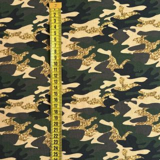 Pletenina Shimmering camouflage brown digital print