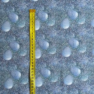 Pletenina Shimmer shell blue digital print