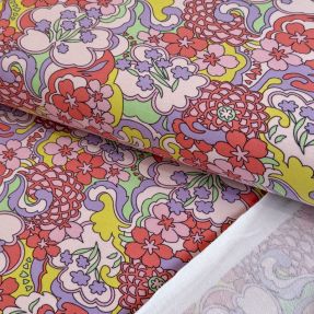 Topla pletenina Abstract flowers pink digital print