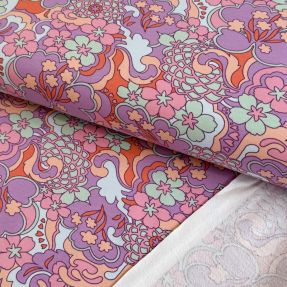 Topla pletenina Abstract flowers purple digital print