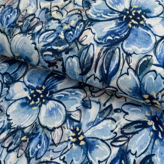 Pletenina VISCOSE LYCRA HEAVY Pretty in blue design B digital print
