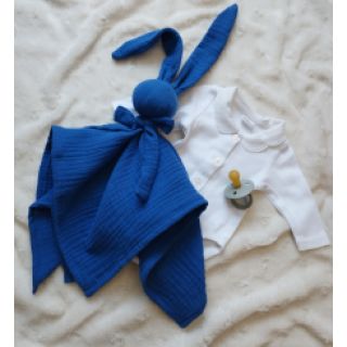 Dvojitá gázovina/mušelín cobalt