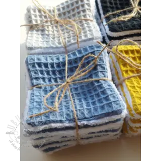 Bombaž z vafelj tkanja blue
