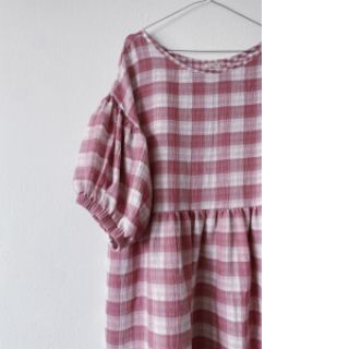 Dvojna gaza/muslin Double sided CHECKS MINI mauve